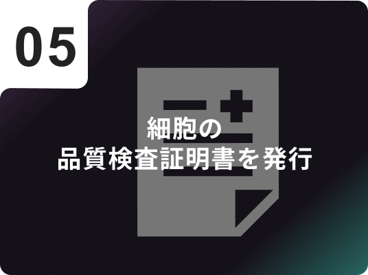 細胞の品質検査証明書を発行