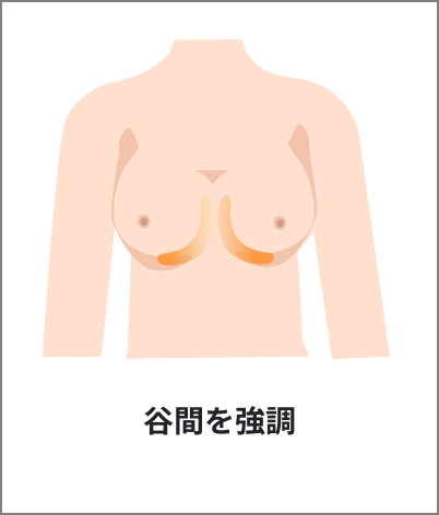 谷間を強調