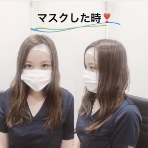 大久保由有医師の脂肪吸引ダウンタイム解説-フェイスバンド着用髪おろしマスク着用