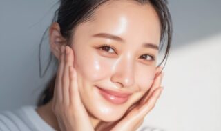 シミ取りのアフターケア後、肌に満足している女性