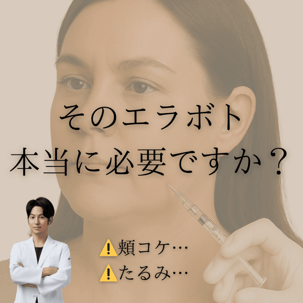そのエラボト、本当に必要ですか？頬こけ、たるみに注意⚠️
