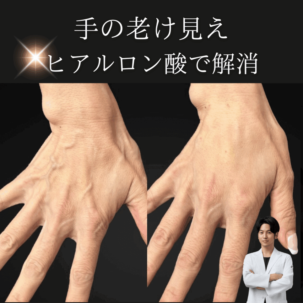 手の老け、手の甲ヒアルで解決