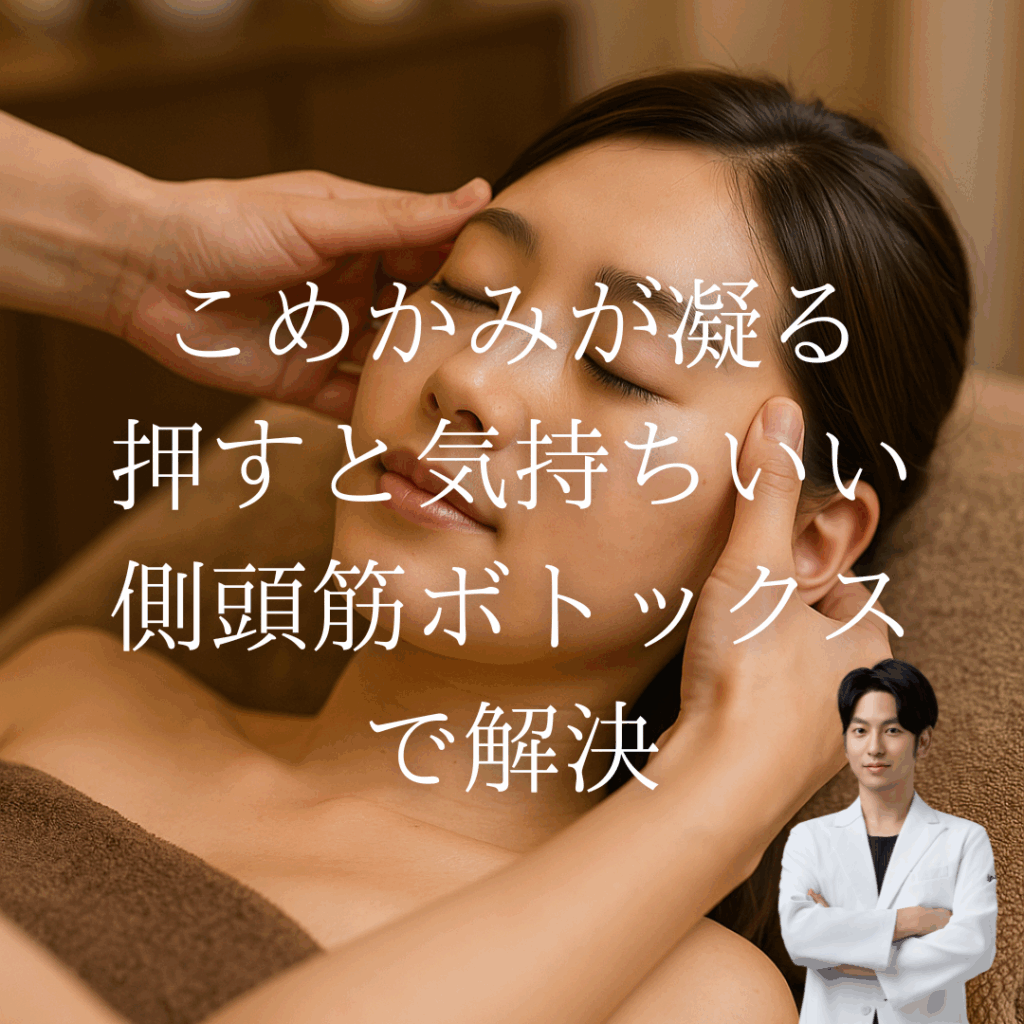 こめかみが凝る、押すと気持ちいい…側頭筋ボトックスで解決できます！