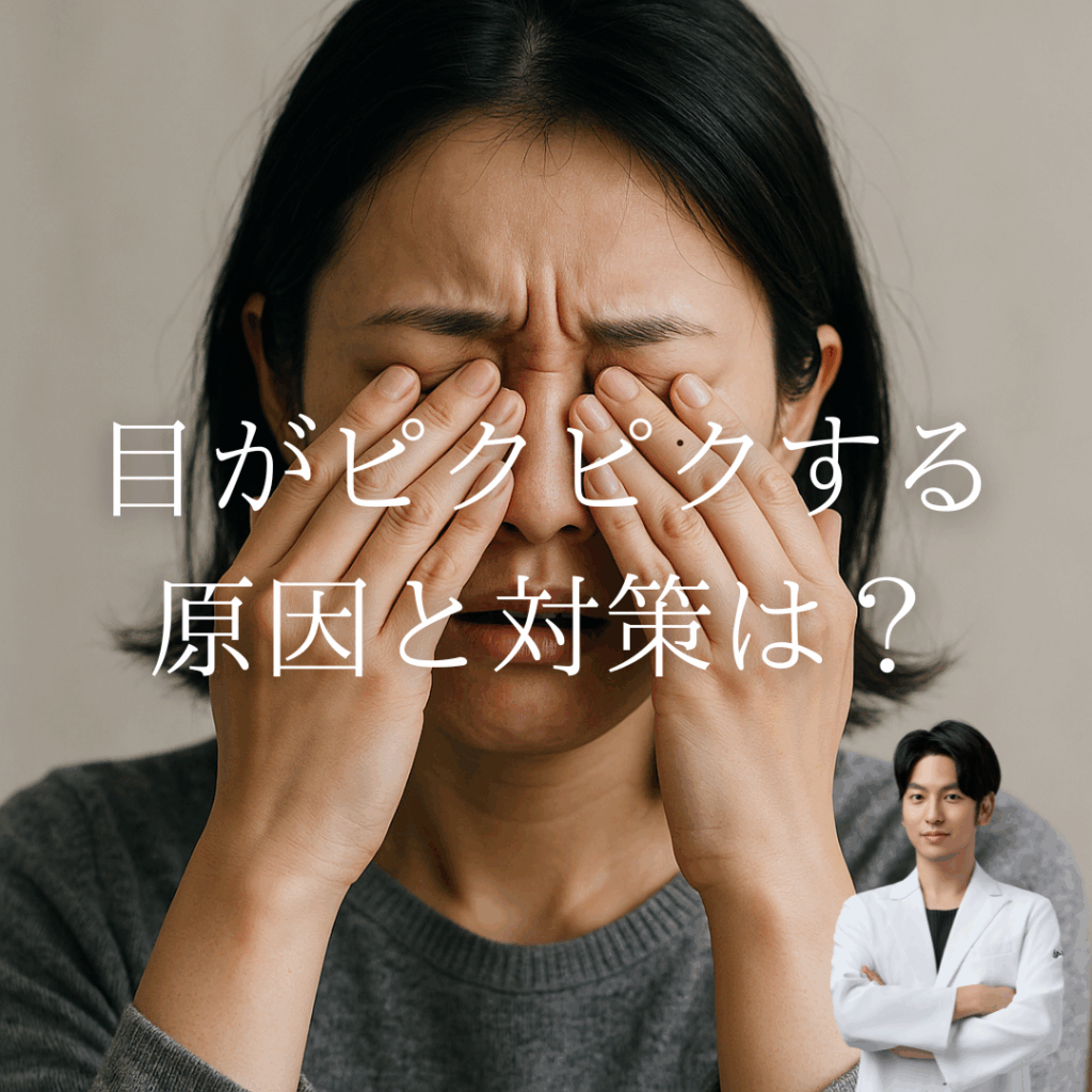 目がピクピクする、原因と対策は？