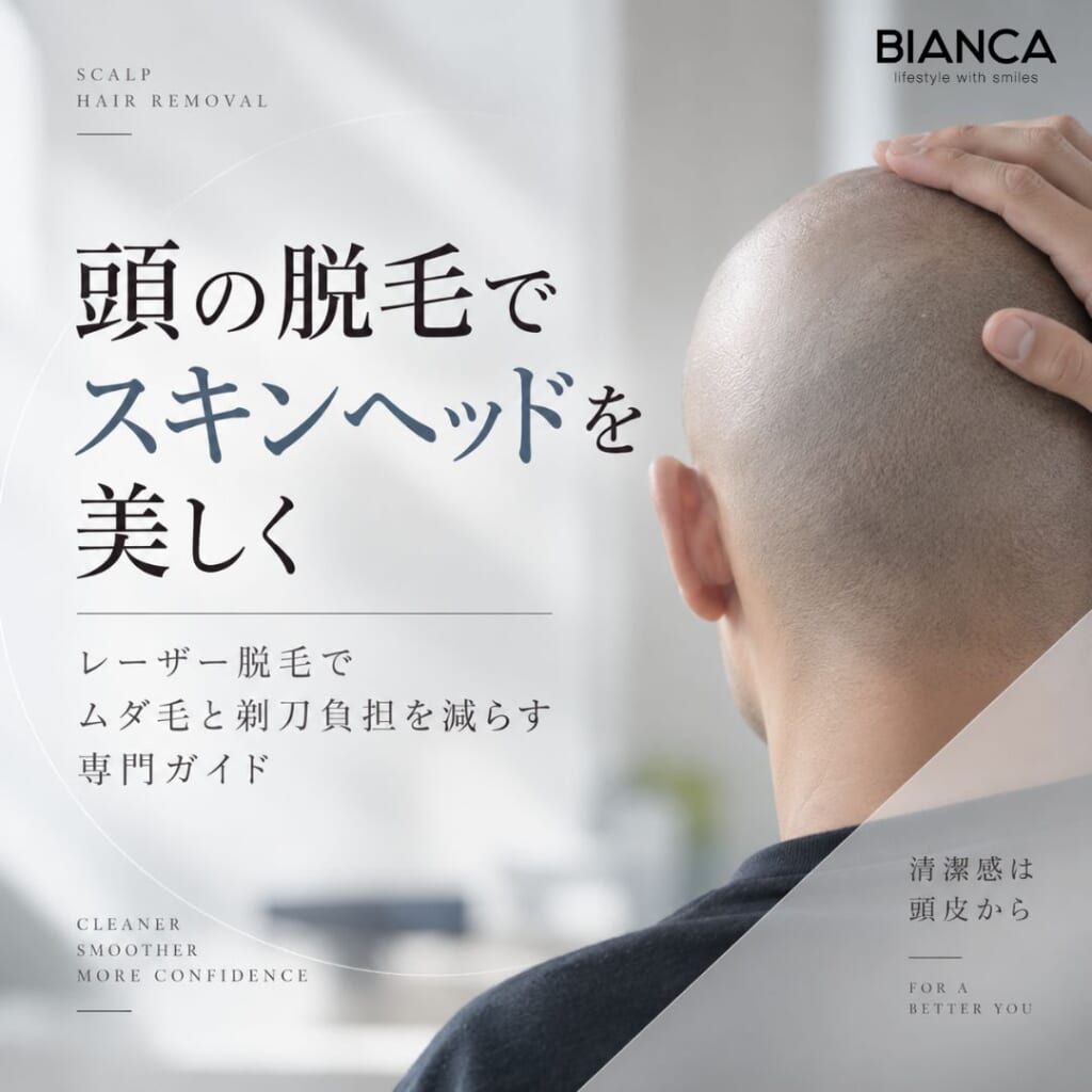 頭の脱毛でスキンヘッドを美しく：レーザー脱毛でムダ毛と剃刀負担を減らす専門ガイド